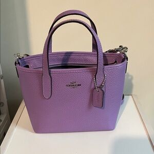 Coach Purple Pebbled Leather Mini Tote